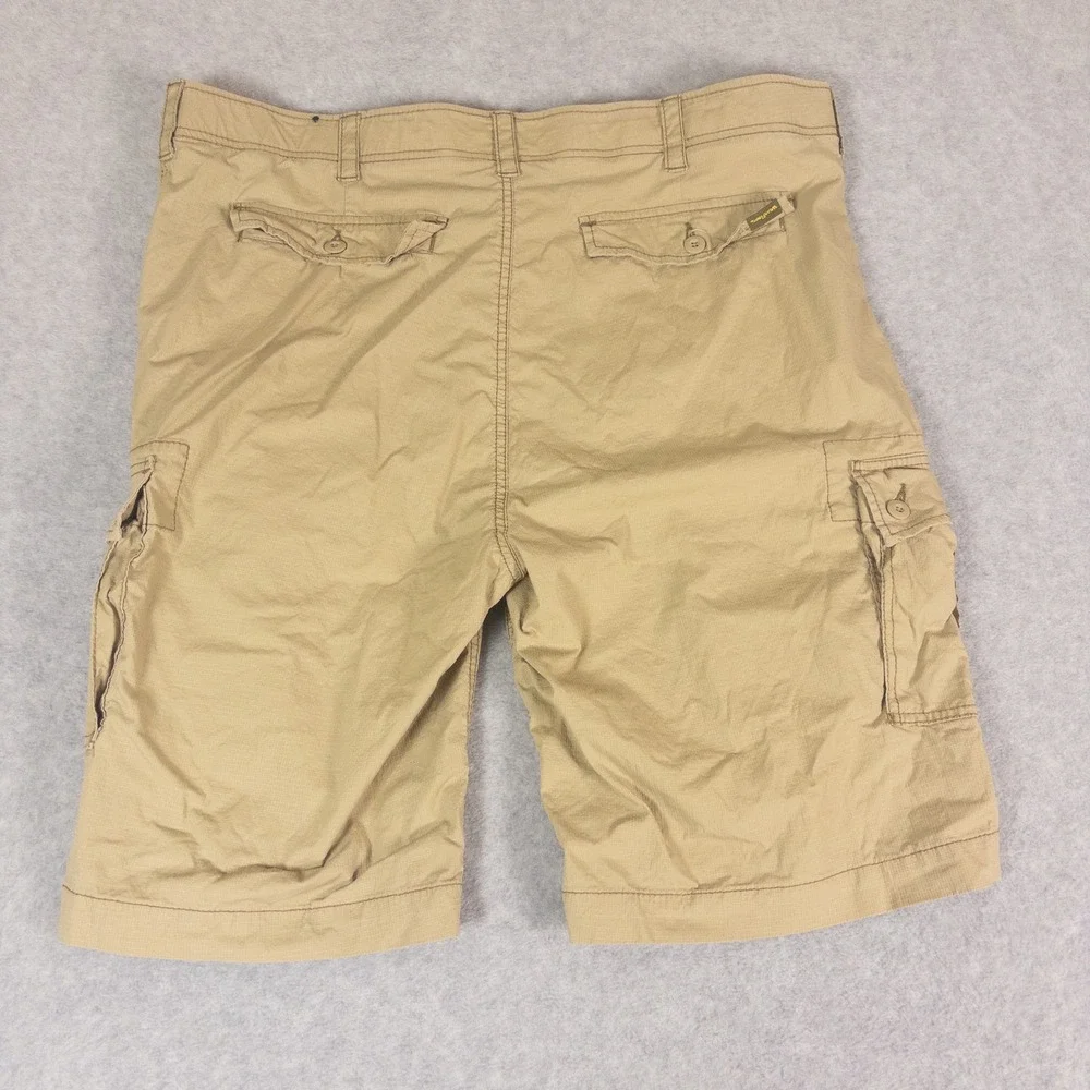 WearFirst Mens Cargo Shorts 42 Khaki Tan Ripstop Stretch Utility Hiking Outdoor